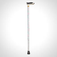 T Handle Walking Stick Solid Light Pink Flower Pattern